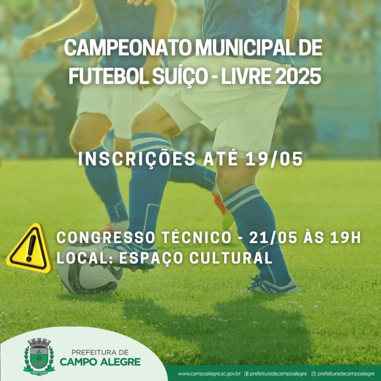 Vem aí o Campeonato Municipal de Futebol Suíço (Livre) 2025