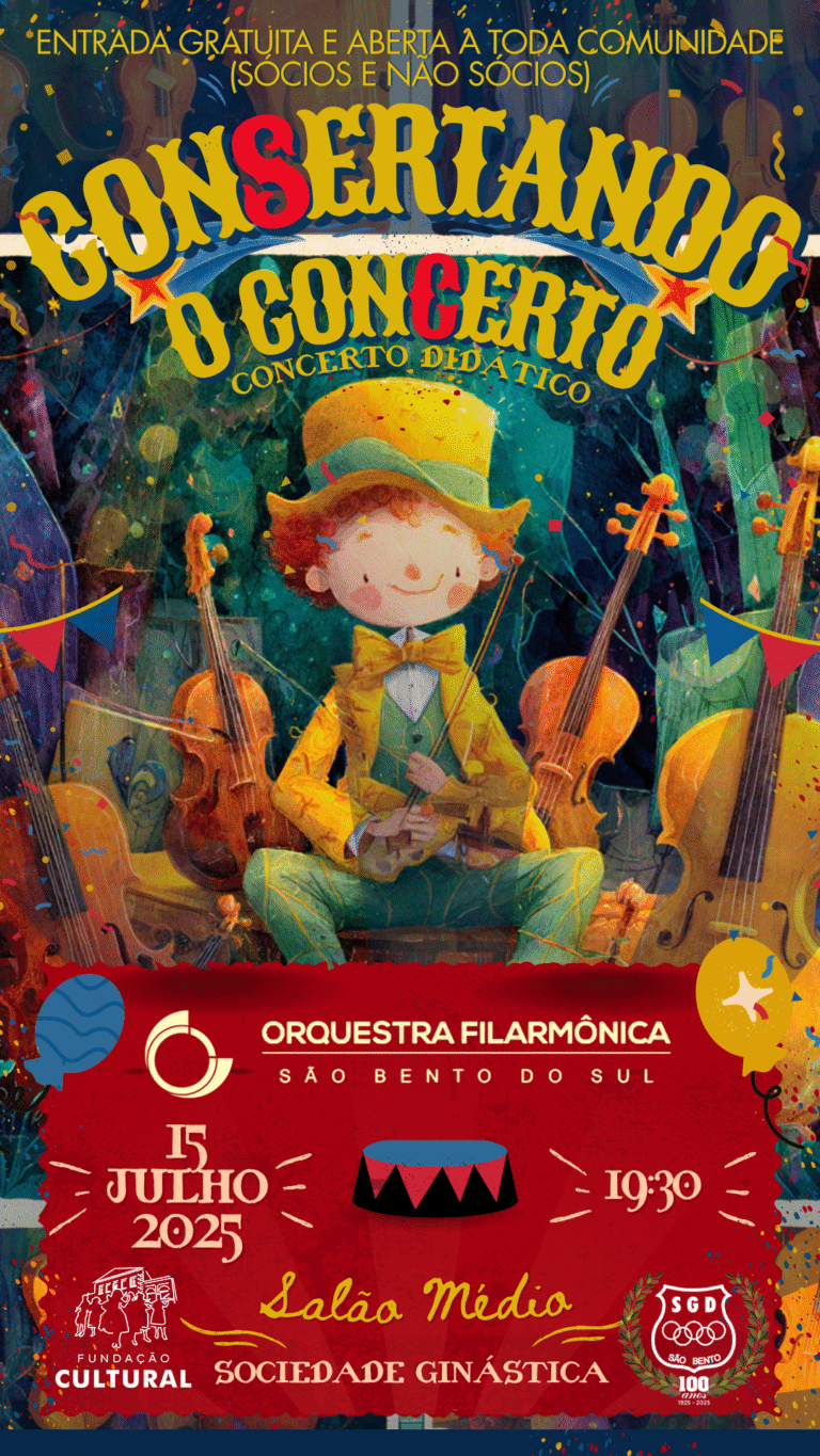 Orquestra Filarmônica de São Bento do Sul apresenta espetáculo lúdico e educativo no dia 15 de julho