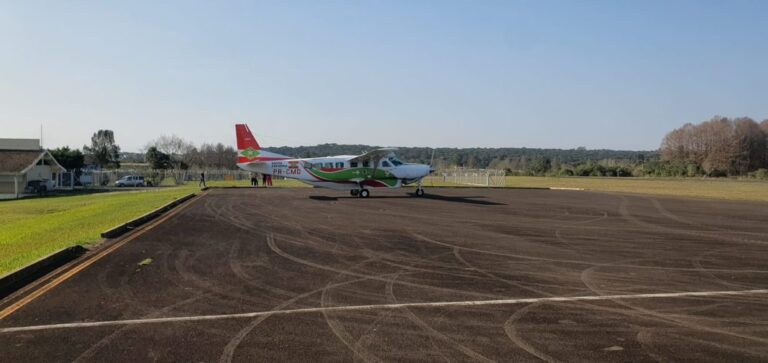 Aeronave dos bombeiros leva órgãos captados em Mafra até Florianópolis