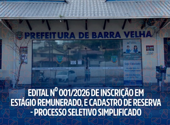 Prefeitura de Barra Velha abre vagas para estágio remunerado