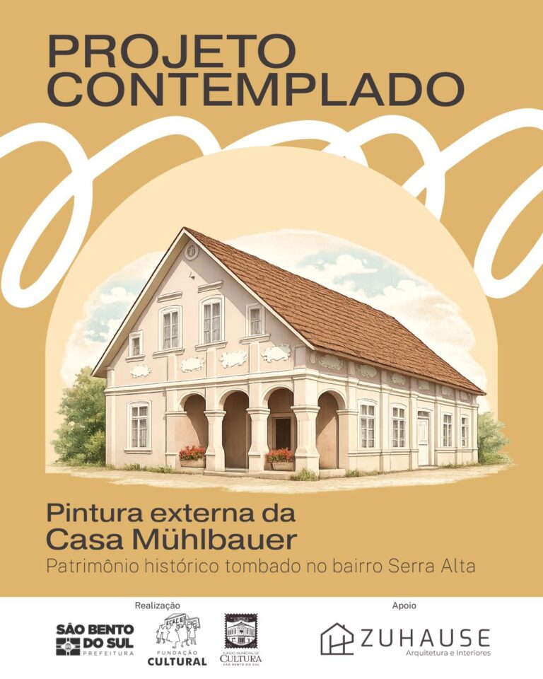 Projeto contemplado pelo Edital Arno Fendrich vai restaurar a pintura externa da Casa Mühlbauer