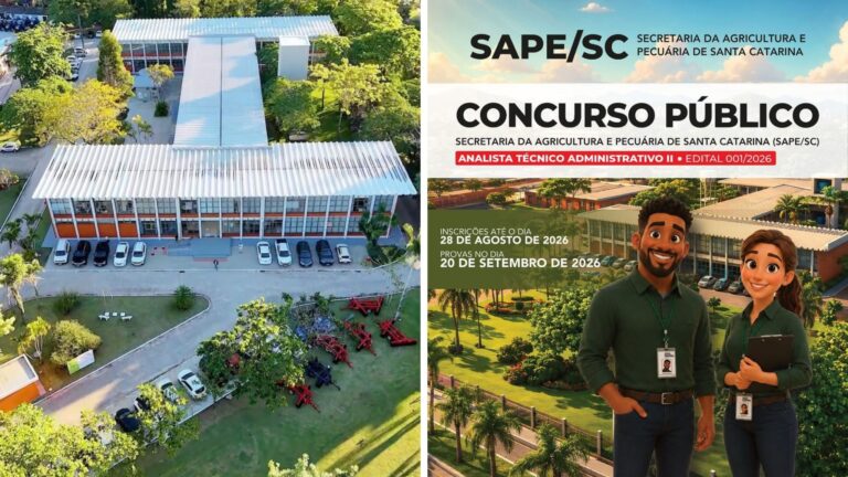 Estado abre concurso público com salário de R$ 11,5 mil em SC